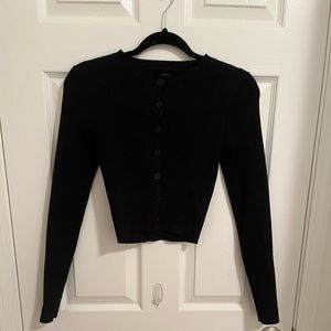 black mini button up sweater